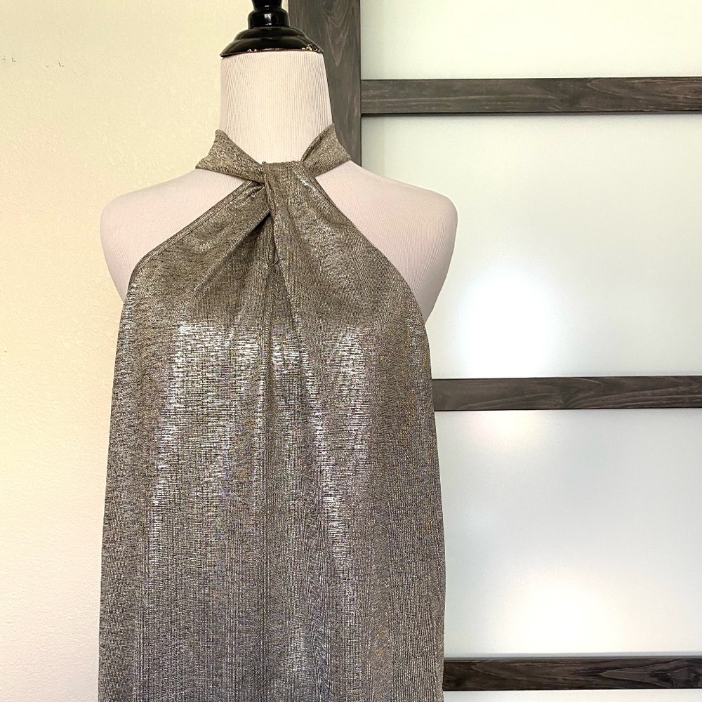 Kim & Kami sparkly Silvery/Gold top, Medium